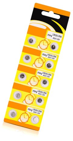 YAOGUI 10 Stück/20 Stück AG4 LR626 Knopfbatterien Metallkonstruktion AG4 LR626 Alkaline Knopfzellen für verschiedene Anwendungen