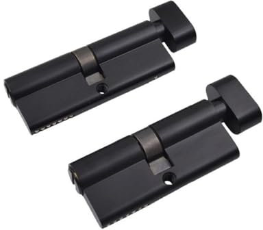 SchließZylinder 1 Stück Alle Messing Schwarz Zylinderschloss Tür Toilette Badezimmer Sicherheit 70 80mm Zylinderschloss Griff Angepasst Messing Keyless Zylinderschloss(80mm)