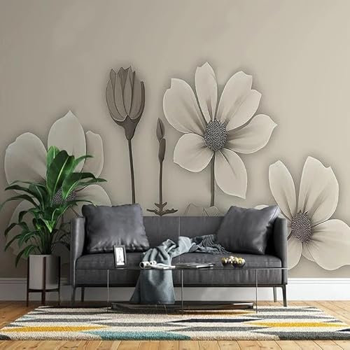 Einfache Retro Blume 3D Tapete Tapeten Büro Wohnzimmer Sofa Schlafzimmer TV Hintergrund Wand Dekoration-150cm×105cm