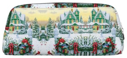 KLMELLMDE Boîte aux lettres de Noël en cuir avec fermeture éclair - Grande capacité - Pour fournitures scolaires et de bureau, Argenté., Taille unique, Sac à dos décontracté