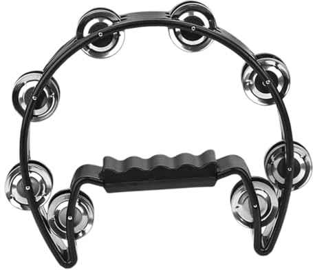 HAWILLOSCH Ergonomisches Handtrommel Tamburin Kunststoff Doppelreihig mit Schellen Leichte Robuste Percussion für Erwachsene für Partys Konzerte Musikunterricht und Ktv Einsatz