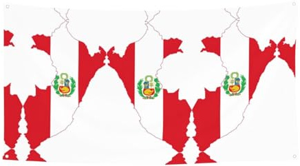 Bandera de Perú con diseño de mapa para colgar al aire libre, decoración para coche, barco, jardín, fiesta, feliz día festivo, Navidad, Halloween