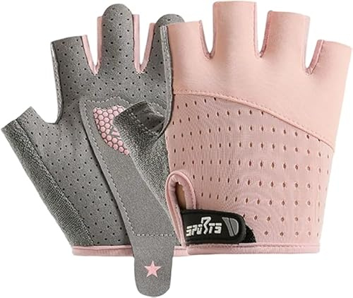 INOGIH Kids Breathable Anti-Slip Fingerless Workout Gym Gloves 3-14 Years for Boys Girls Biking, Camping, Fishing, Outdoor Sports