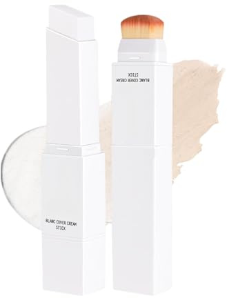 2 in 1 Colour Changing Foundation Stick - Cover Cream Stick V White Foundation with Brush - Full Coverage Silky Cream Match for All Skin Types - Face Foundation Concealer Contour Makeup #1fair