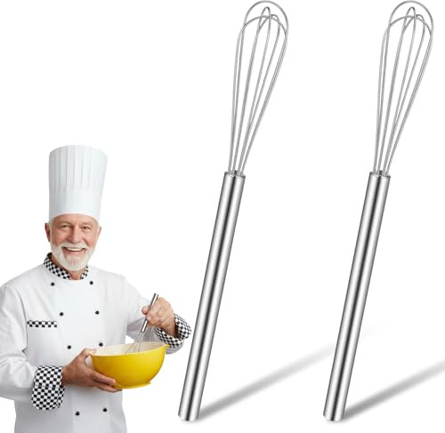2 Stück Mini Schneebesen 26 Cm Lang Edelstahl Klein Handbuch Schneebesens Kleiner Rührbesen Für Kann Teig Rühren Eiweiß Schlagen Butter Sahne Zum Kochen Rühren Verquirlen Von Eiern Saucen