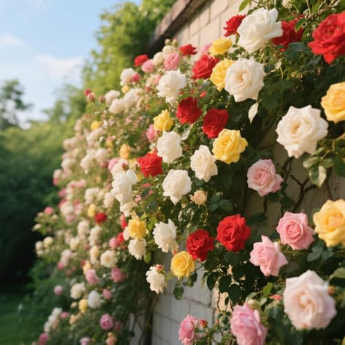 Plus de 200 rosiers grimpants mixtes, sans OGM, traditionnels, résistants, vivaces, nécessitant peu d'entretien, pour clôtures, tonnelles et décoration de jardin