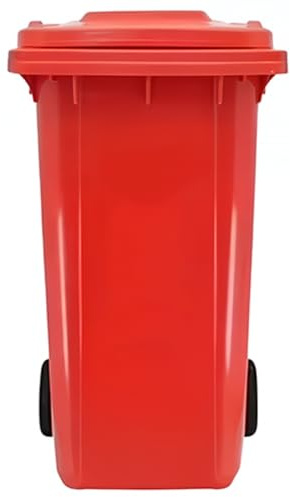 Vyntyra Bote de basura for exteriores con tapa,Contenedor de almacenamiento versátil for el hogar y comercial,Asas ergonómicas(Red,240L)