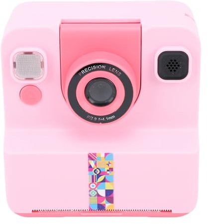 MasYosh Fotocamera a Stampa Istantanea con Obiettivo Rotante a 180° (Rosa)