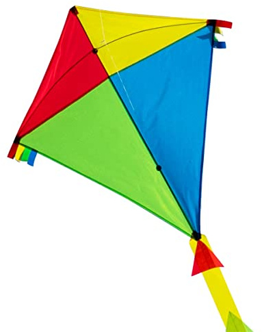 CIM Drago grande per bambini – Super-Drago Rainbow Eddy XL – Singolo aquilone per bambini dai 6 anni in su, 90 x 98 cm – Include corda da 80 m e coda a strisce
