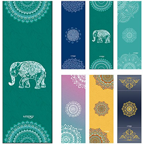 Yoga Towel,Microfiber Mat Towels w Smart Corner Pocket Elastic Loop,Non Slip for Hot Yoga