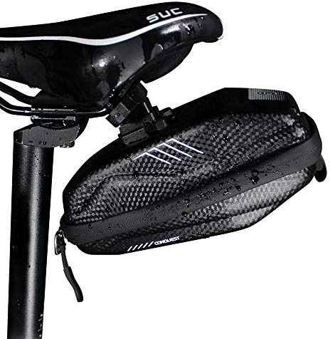 MOZOWO Bike Saddle Bag, Waterproof Bike Under Seat Pack Rear Bag Pannier Storage Bag Mountain Road MTB Bicycle EVA PU Saddle Bag, Bicycle Repair Tools Pocket Pack Cycling Pouch with Reflective Stripe