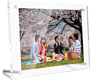 LAPONO Cadre Photo Transparent, A5 Double Acrylique Personnalisé 18X20cm Cadre Photo 6 mm Sans Cadre pour Bureau Document Certificat Illustration Décoration Mémoire de Bureau à Domicile