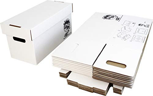 Durable - Set di scatole per dischi in vinile da 25,4 a 17,8 cm, struttura in cartone robusto con coperchio rimovibile, contiene fino a 200 dischi ciascuna, resistenti per archiviazione sicura a lungo