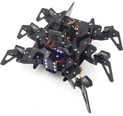 Adeept RaspClaws Hexapod Spider Robot Kit für Raspberry Pi 4/3 Modell B+/B, STEAM Crawling Robot, OpenCV-Zielverfolgung, Videoübertragung,PDF-Handbuch