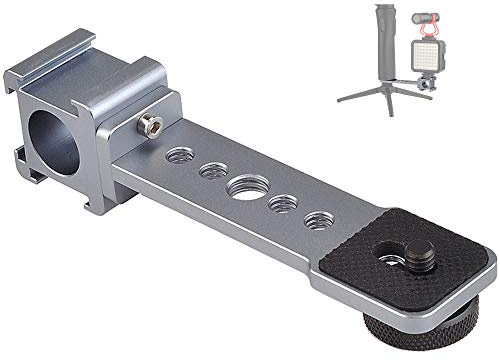 Dreifach Kardan Mikrofonhalterung, Mikrofon LED Licht Verlängerungsstange Adapter für DJI OM4 OSMO Mobile 3, Smooth 4, Hohem iSteady Mobile+, Feiyu, MOZA, DSLR, Gimbal Stabilisator