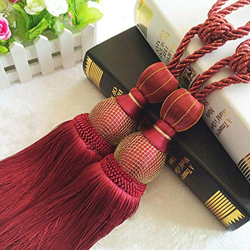 Fermatende Corda 2 Pezzi Oro Appeso Palla 11 Colori Gancio per Tende Appeso Palla Fasciatura Frustata Decorazione Lobbing Nappa Decorazione della Casa 1