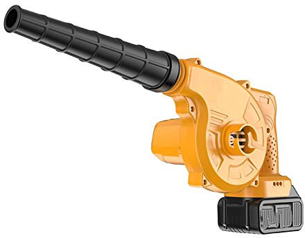 Soffiatore, soffiatore ad alta velocità, leggero e portatile, pacchi batteria e caricabatterie inclusi, spazzatrice / aspirapolvere elettrico 2 in 1, per soffiare foglie, angolo difficile da pulire