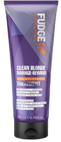 Fudge Professional Clean Blonde Damage Rewind Treatment, Purple Toning Treatment for Blonde Hair, 200 ml