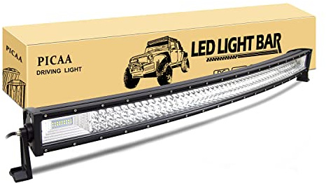 PICAA Led Arbeitsscheinwerfer Bar, 42 Zoll 106CM 540W 7D Led Lichtbalken | Lichtleiste,12V 24V, Gewolbt, Zusatzscheinwerfer Bar,Spot Flutlicht,für SUV Offroad ATV UTV Traktor 4x4 Auto,6000K