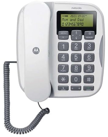 Motorola Telefono fisso con Vivavoce e Tasti grandi CT510, Bianco