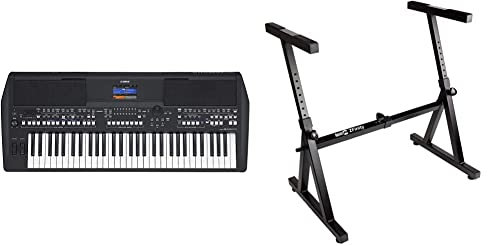 Yamaha PSR-SX600 Digital Workstation Keyboard & RockJam Heavy Duty Z-Style Keyboard Stand - Black