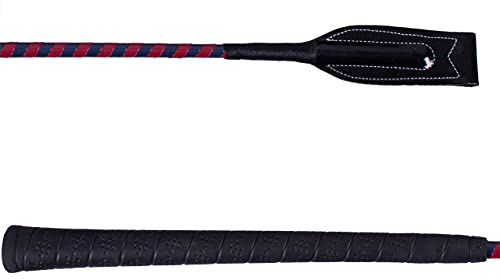 Equipride Eldorado Wirh Cravache sauteuse en cuir verni artificiel 8 couleurs 65 cm Bleu marine