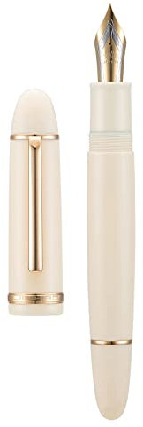 Jinhao X159 Fountain Pen Ivory Acrylic Gold Trim Pen, Size #8 Medium Nib Office Pen Calligraphy Writing