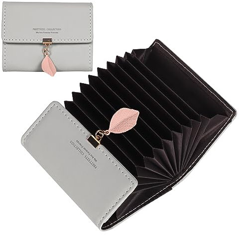 Geldbeutel Damen klein im Kurzformat, Geldbörse mit Blumen und Blüten Muster im Mandala und Ethno Stil, Portemonnaie mit Reißverschluss und Druckknopf und vielen Fächern