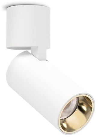 SSC-LUXon POSAO LED Deckenstrahler 1-flammig weiß 20W warmweiß schwenkbar | Heller Aufbaustrahler weiß für Decke & Wand - 1750 Lumen, warmweiß, enger Abstrahlwinkel für Bilder & Shop, schwenkbar, 230V