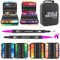 Pennarelli Brush Pen Lettering, 144 Colori Pennarelli Doppia Punta Fine e Grossa Pennello per Adulti Bambini Acquerello Set per Colorare, Bullet Journal, Mandala