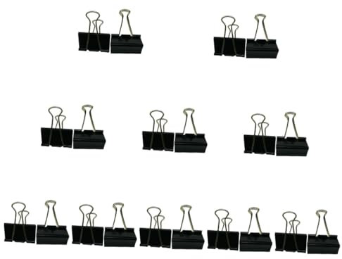 NUOBESTY 120 Stk Büroklammern Aus Schwarzem Metall Clips Für Finanzordner Binderclip Schwarzer Ordner Für Den Täglichen Gebrauch 25mm Schreibwaren Schwalbenschwanz Langer Schwanzclip