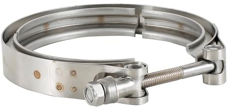 Abrazadera de banda de escape en V de 4 pulgadas para kits de brida de acero inoxidable (sin bridas) | Fácil de montar