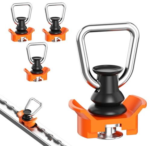 4 Stück Single Endbeschlag für Airlineschienen Single Fitting Endbeschlag Endfitting Airlineschiene Zurrschienen 1000 kg Ideales Zubehör für sicheres Verzurren und Transportieren