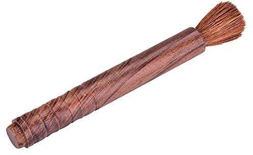 Instrumenten-Reinigungsbürste aus Feiner Wolle für Violine, Bratsche und Cello. Kolophonium-Anwendung mit Komfortablem Griff (Rosenholz)