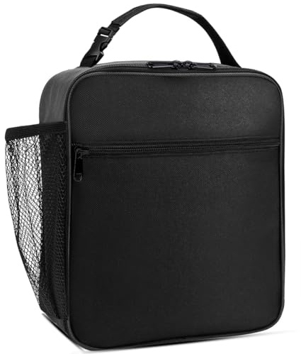 BTYHAOS Lunch Bag Tote Bag for Women Wide Open Insulated Cooler Bag Water-Resistant Thermal Leak-Proof Lunch Organizer for Men Girls Children Outdoor Picnic Work (Black A)