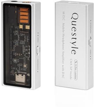 Questyle M15C Amplificateur de Casque DAC Portable Avec Double Jack - Certifié MFi, Haute Résolution, Faible Bruit - USB pour iOS/Android/PC