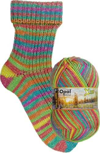 Opal X-große Wintersonne 8-fädige, dicke Sockenwolle, mulesingfrei, filzfrei, 75% Schurwolle/ 25% Polyamid, 150 g/320 m LL, empf. Nadelstärke: 4-5 (11435 Pulverschnee)
