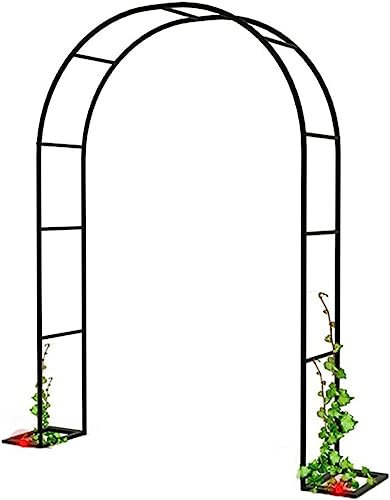 Arche de jardin en métal de 1,8 m de large, résistante aux intempéries, cadre d'arche de mariage noir pour décoration de jardin, entrée, support robuste de 2 m de haut