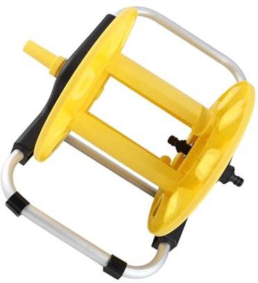 Carro de carrete de manguera de agua, soporte de manguera portátil Carro de carrete de manguera de jardín Carro de manguera de agua amarillo con capacidad para almacenamiento y