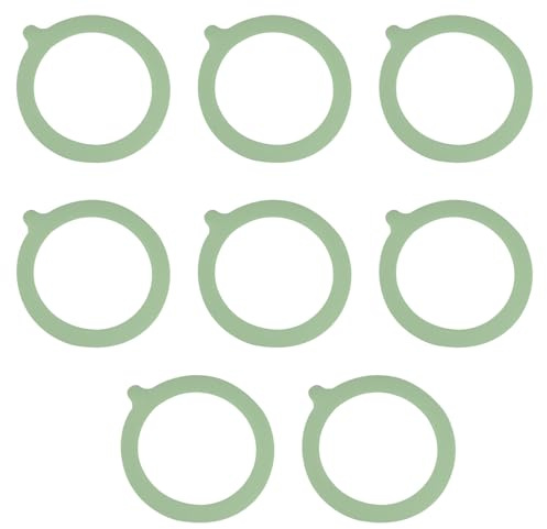 SUBTAVIK Silicone Replacement Gaskets, 8 Pcs Silicone Jar Gaskets Seals Leakproof Airtight Rubber Gasket Standard Rubber Seals for Mason Storage Jars Glass Jars (Green)
