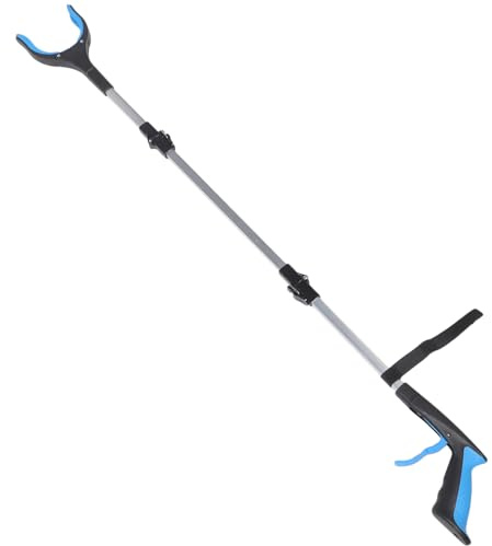 NULYLU Pinza Para Recoger Basura Plegable 3 Pliegues Azul Herramienta De Agarre Ergonómica Alta Resistencia Limpieza Hogar Jardín Fácil Uso Para Adultos y Personas Mayores