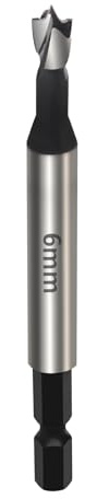 Vearter Foret Forstner de 6 mm en acier à haute teneur en carbone avec tige hexagonale pour bois