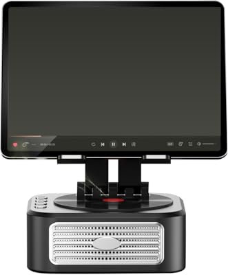 Soporte para altavoz para teléfono, soporte plegable para teléfono con altavoz inalámbrico, sonido envolvente estéreo, soporte para teléfono celular Cool Tech Gadgets para el hogar, oficina, al aire