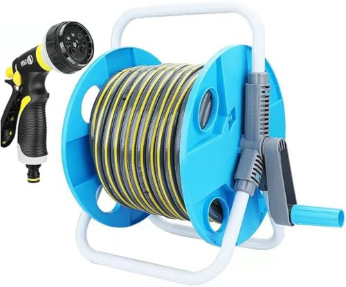 KAnduo Portatile Avvolgitubo Carrello Porta Tubo da Giardino Portatile, Carrello avvolgitubo con Pistola ad Acqua, autolavaggio, Dispositivo for annaffiare i Fiori(5m)