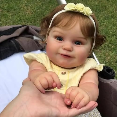 Zero pam Süß Reborn Puppen Lebensecht 50 cm Reborn Baby Vollsilikon Lebensecht Mädchen, Puppe Wie Echte Babys mit Haaren Babypuppe Wasserdicht Weichkörper Vollvinyl Newborn Toddler Anatomisch Korrekt
