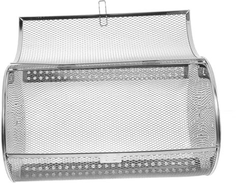 HYTROVE Edelstahl Drehspieß Grillkorb Ofenrotisserie Drehbar Backofen BBQ Grillzubehör Für Gleichmäßiges Garen Von Nüssen Bohnen Und Gemüse