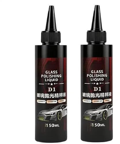 2 lucidanti per auto in vetro, 150 ml, lucidante per parabrezza e rimozione graffi, liquido lucidante per auto, per una visione cristallina, applicazione rapida, senza residui