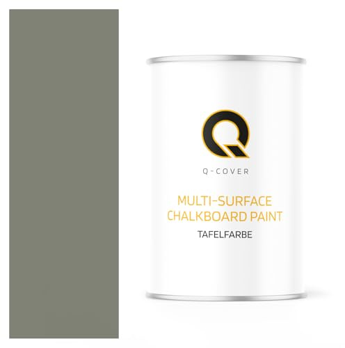 Q-COVER Vernice lavagna 1 L Opaca - Grigio cemento RAL 7033 - Pittura effetto lavagna per mobili, legno, pareti, metallo