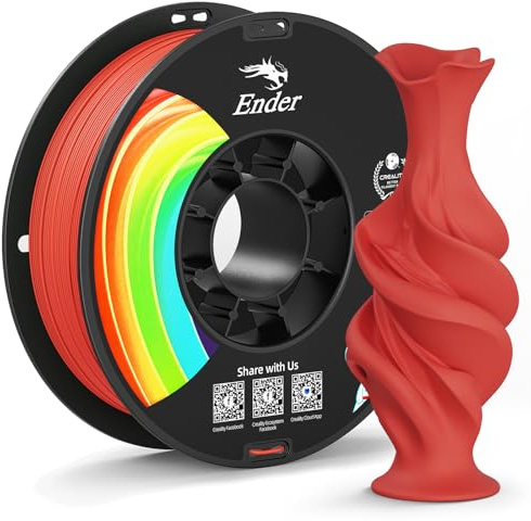 Creality Mattes PLA+ Filament 1,75 mm Rot, 1 kg (2,2 lb) 3D-Drucker-PLA-Filament ohne Glanz, geringe Verformung, minimale Schichtlinien, lebendige Farben, Maßgenauigkeit +/- 0,02 mm, mattes Rot