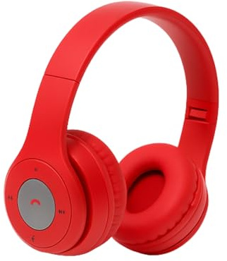 SIROCO Casque Bluetooth Rouge sans Fil Rechargeable Léger Confortable et Réglable Portée 10 Mètres Autonomie 4 Heures